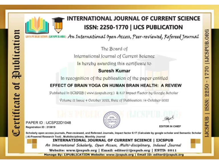 IJCSPUB - Effect of Brain Yoga